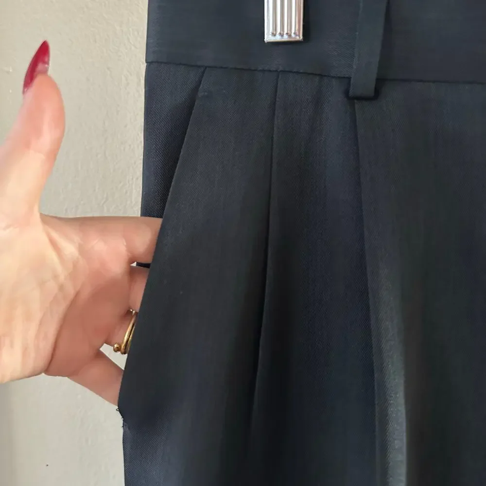 Perry Ellis Portfolio Navy Pleat Front Pants Size 34 X 29